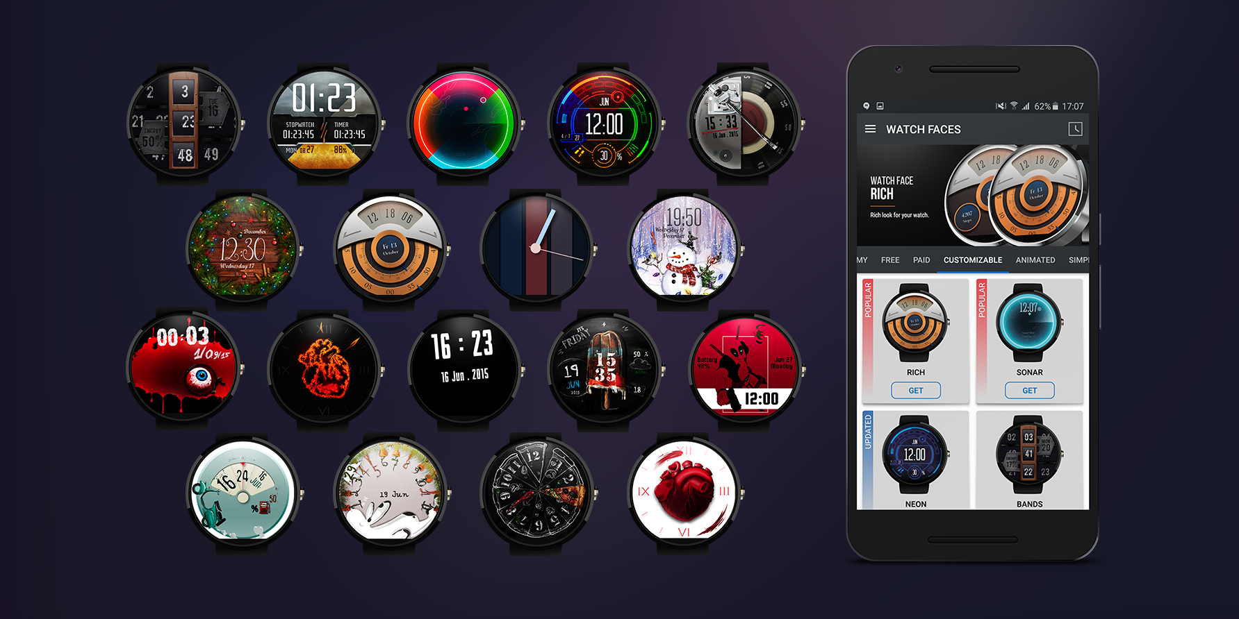 Android application Watch Face Collection screenshort
