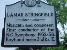 Musician and composer. First conductor of the N.C. Symphony, 1932-38. Boyhood home 3 blks. E.Plaque via North Carolina Highway Historical Marker Program, and is used with their permission. Full...