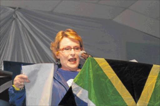 PLANNING AHEAD: DA leader Helen Zille addresses her party in Polokwane, Limpopo. PHOTO: CHESTER MAKANA