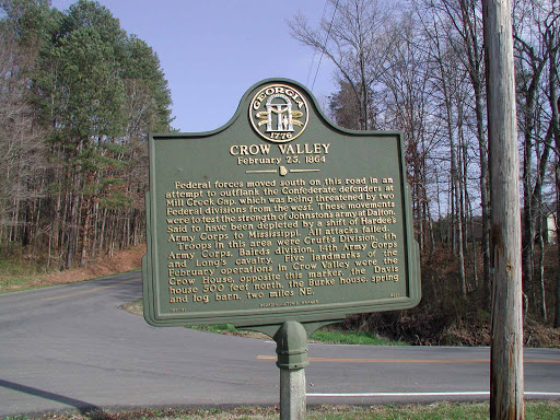 Crow Valley February 25, 1864 Federal forces moved south on this road in an attempt to outflank the Confederate defenders at Mill Creek Gap, which was being threatened by two Federal divisions...