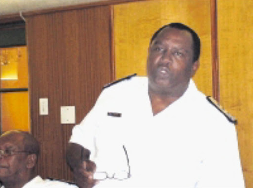 VIGILANT: South African Navy chief Refiloe Mudimu addressing the media in Tshwane. 03/12/08. © Unknown.