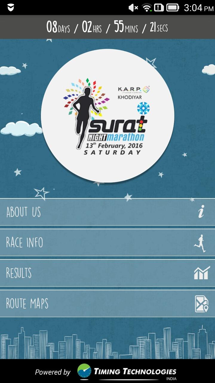 Android application Surat Night Marathon. screenshort