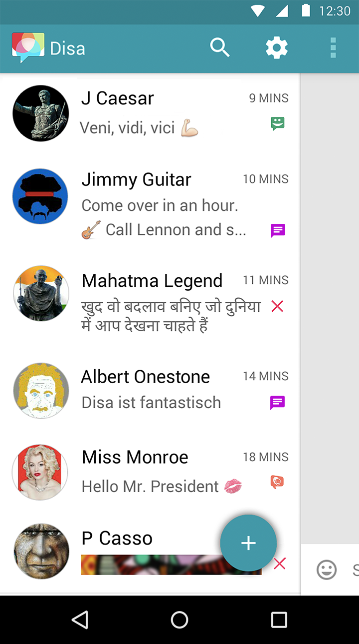 Android application Disa - Message hub for SMS, Telegram, FB Messenger screenshort