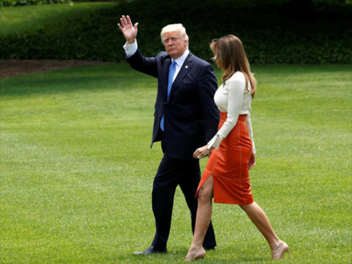 US President Donald Trump and Melania Trump depart the White House to embark on a trip to the Middle East and Europe, in Washington, US, May 19, 2017. /REUTERS