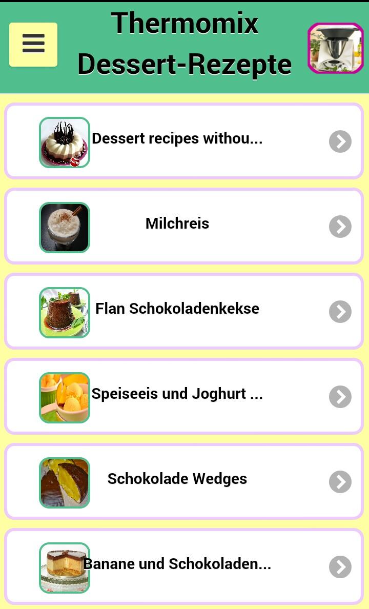 Android application Thermomix Recipes Desserts screenshort