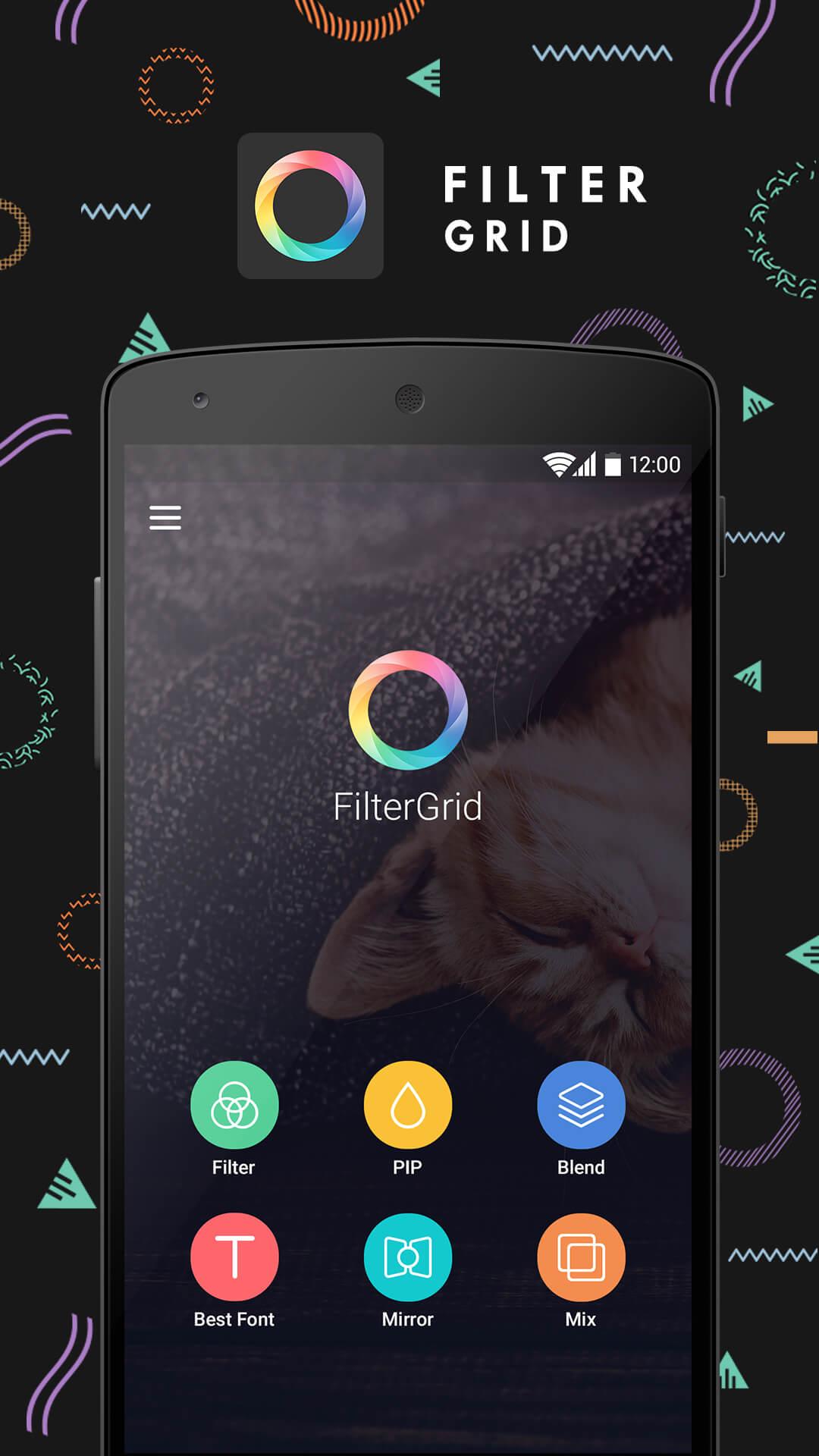 Android application FilterGrid - Cam&amp;Photo Editor screenshort