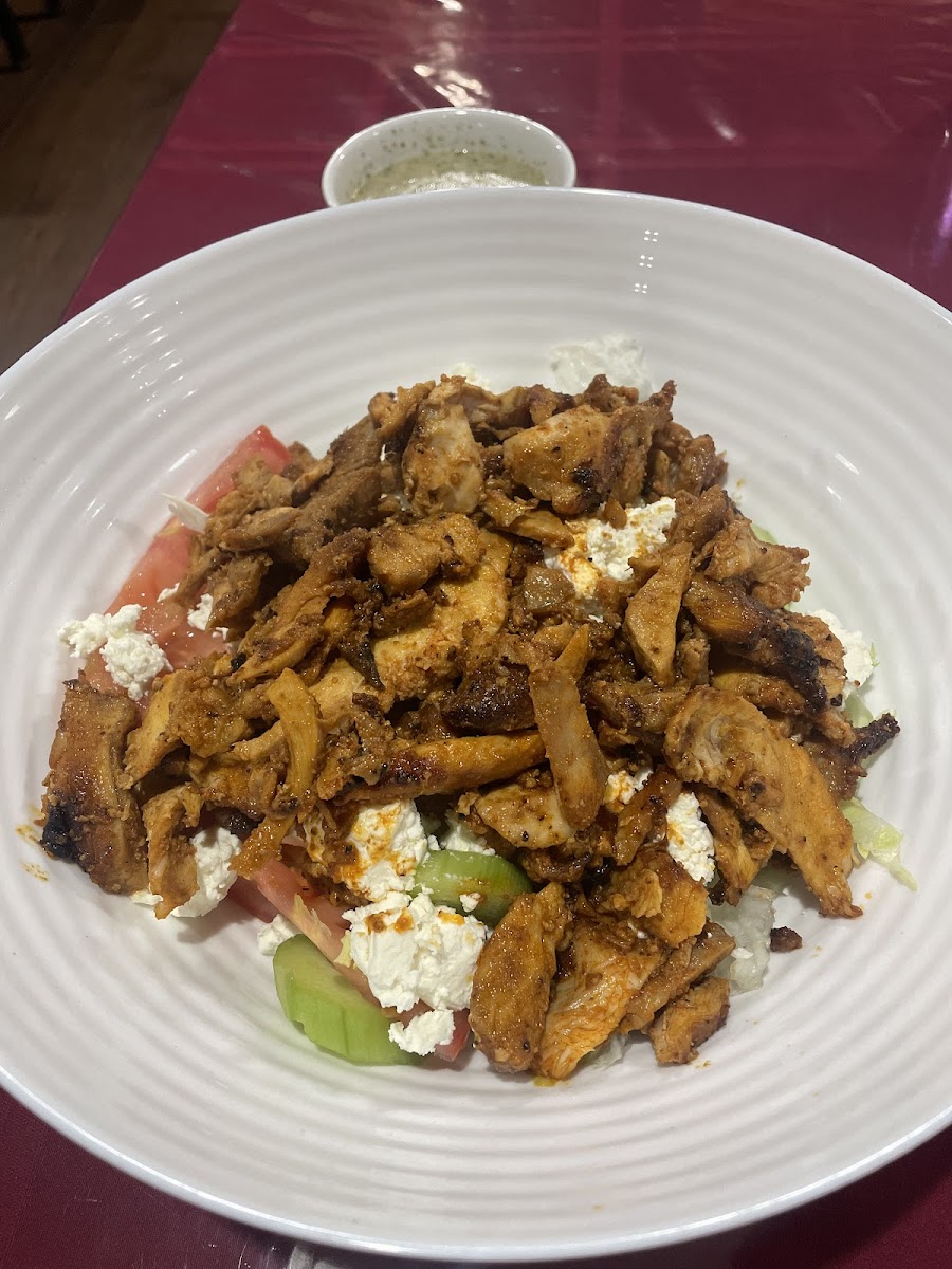 Chicken shawarma Mediterranean salad