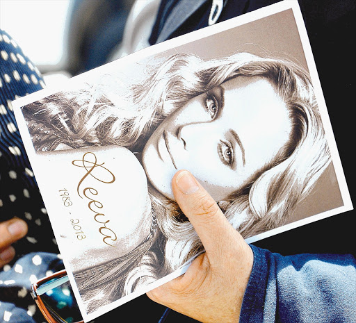 LIFE CUT SHORT: This photo of Reeva Steenkamp graced the cover of the programme at her funeral service in February 2013.