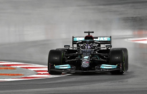 Lewis Hamilton of Great Britain driving the (44) Mercedes AMG Petronas F1 Team Mercedes at Intercity Istanbul Park yesterday.