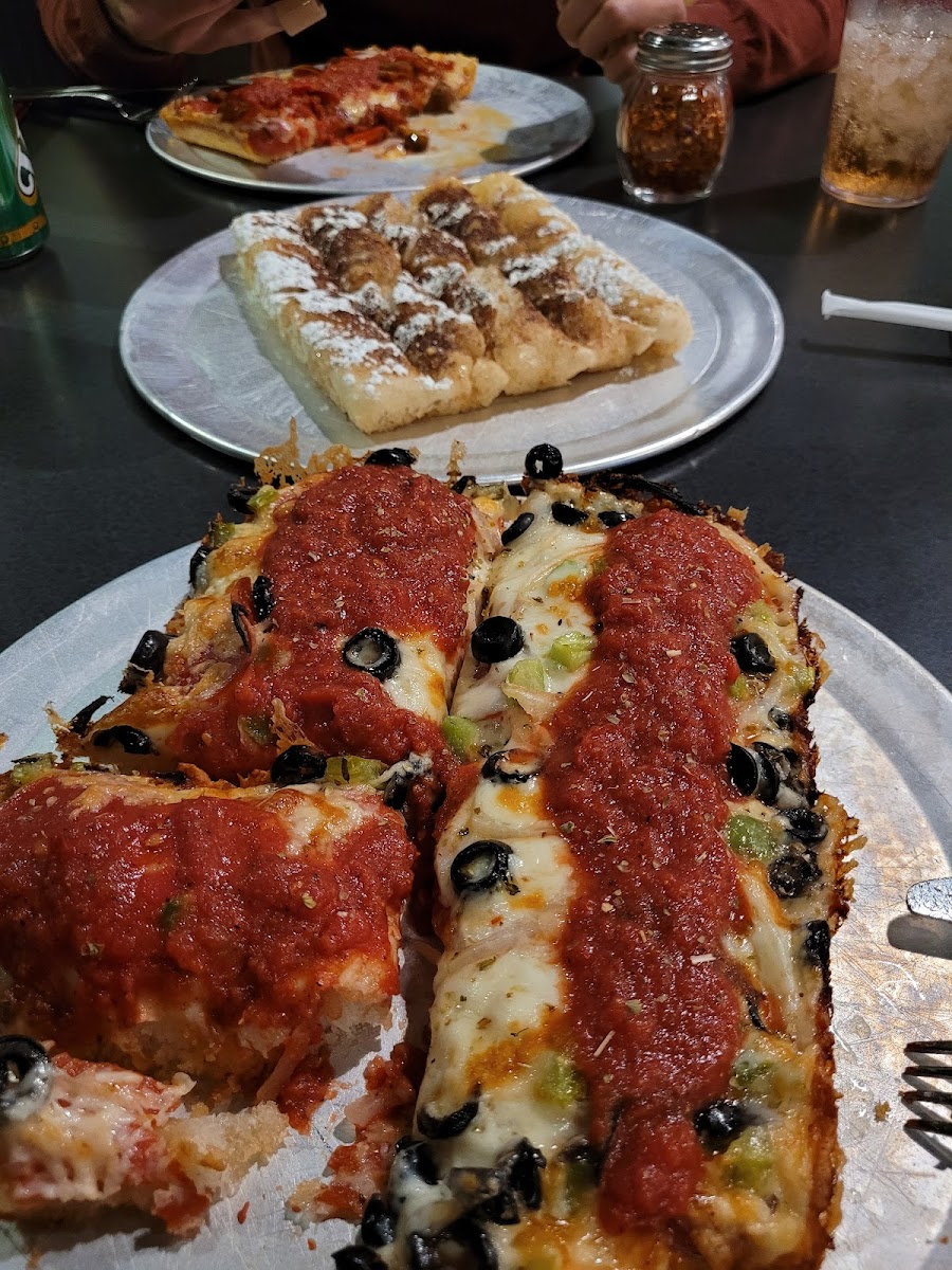 Gf Herbivore pizza and gf cinnamon sticks