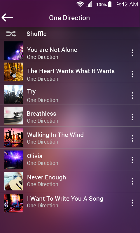 Android application Mp3 player screenshort