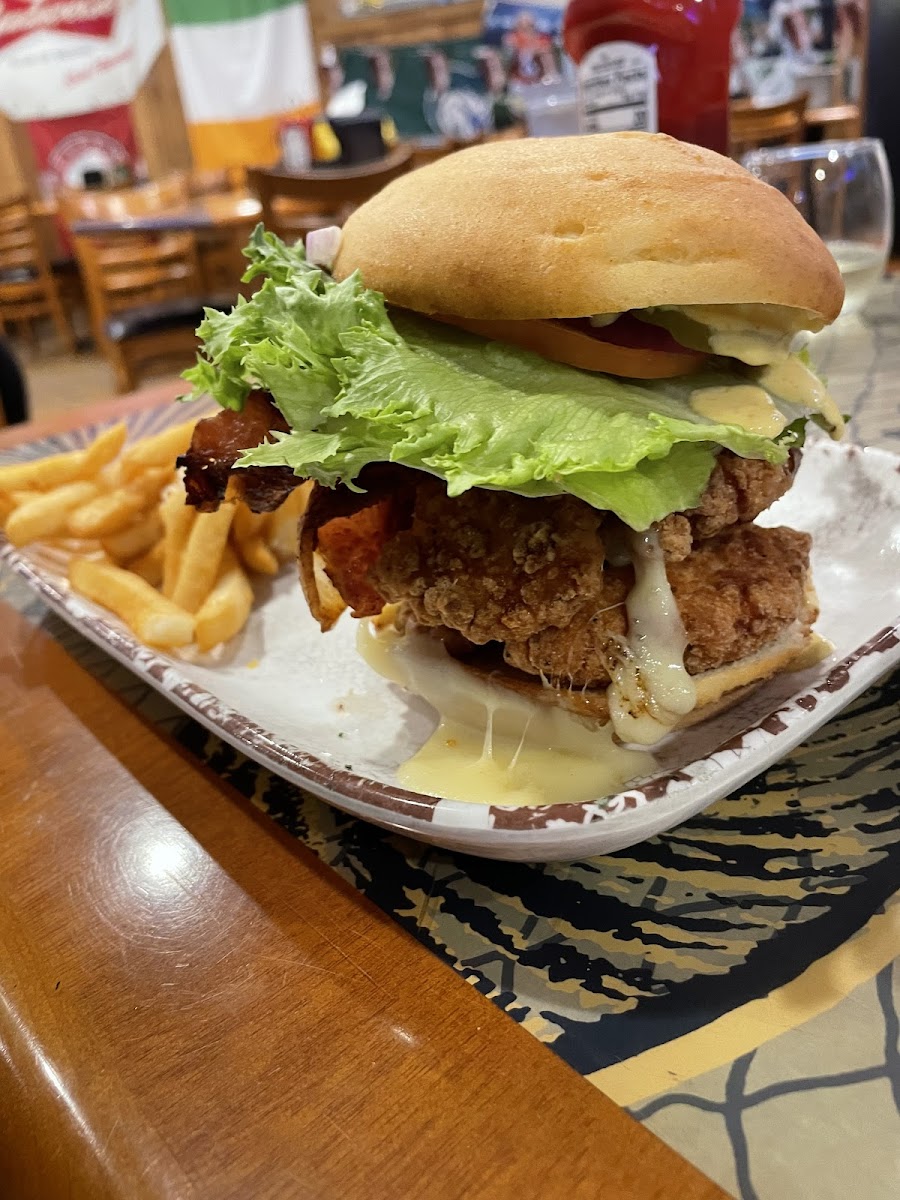 STACKED BREADED CHICKEN BURGER (basically tenders)