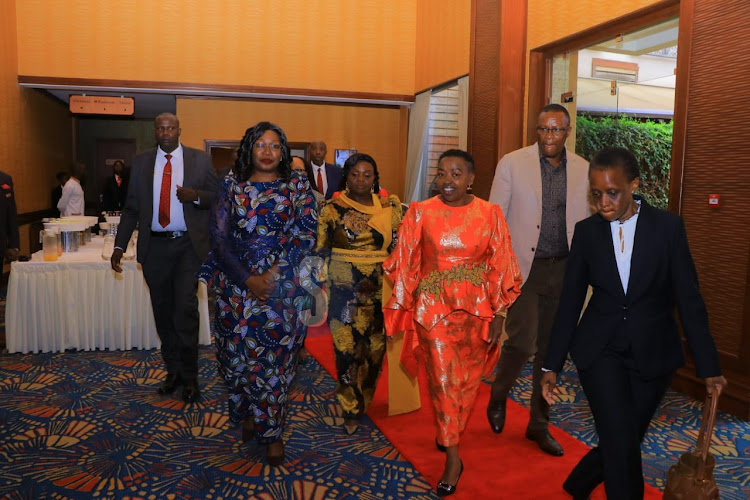 First Lady Mama Rachel Ruto, Pastor Dorcas Rigathi, ICT CS Eliud Owalo and other leaders attend the launch of Professional Association of Nyanza (Pany) strategic plan on April 12, 2024.