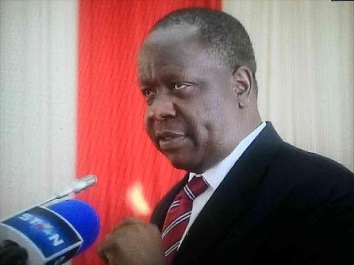 Education CS Fred Matiang'i announces the 2016 KCPE examination results at the Kenya Institute of Curriculum Development in Nairobi, December 1, 2016. /COURTESY