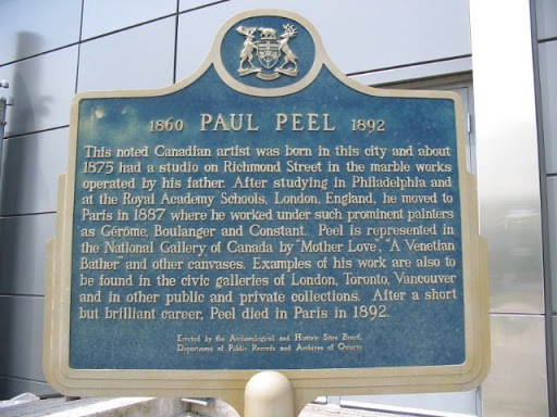 This noted Canadian artist was born in this city and about 1875 had a studio on Richmond Street in the marble works operated by his father. After studying in Philadelphia and at the Royal Academy...