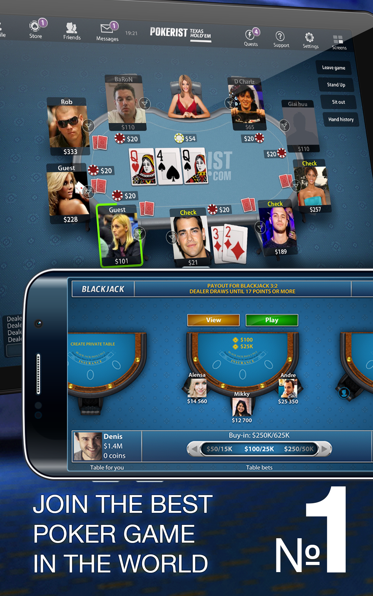 Android application Texas Hold'em Poker: Pokerist screenshort