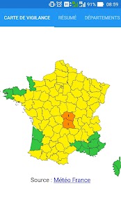 Alertes Météo en France screenshot for Android