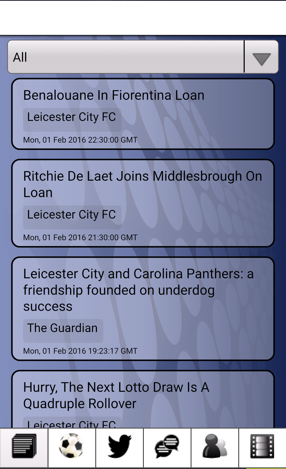 Android application News for Leicester City FC screenshort