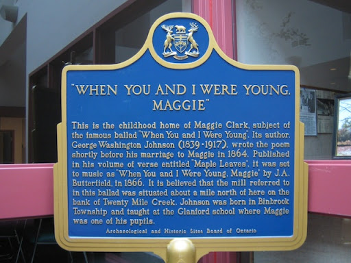 This is the childhood home of Maggie Clark, subject of the famous ballad "When You and I Were Young". Its author, George Washington Johnson (1839-1917), wrote the poem shortly before his marriage...