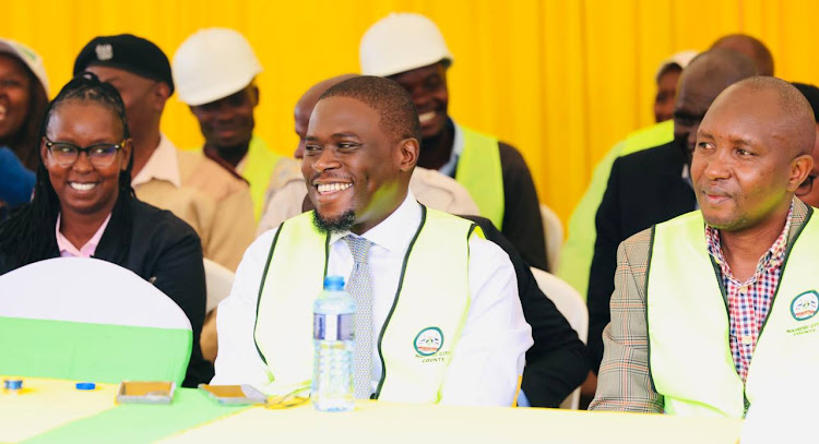 Nairobi Governor Johnson Sakaja during the groundbreaking ceremony for the construction of the first public hospital in Mlango Kubwa, Mathare Constituency on May 8, 2024.