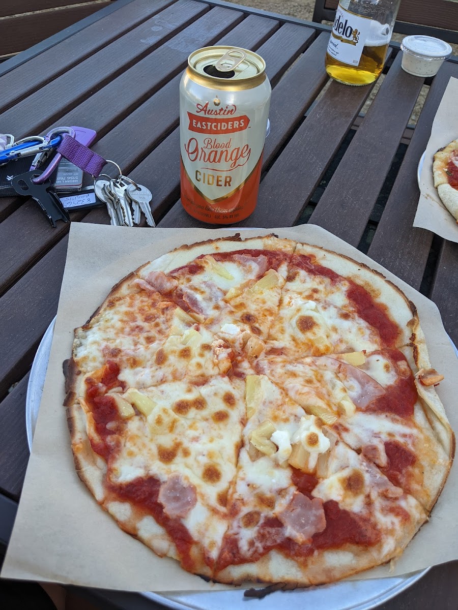 My gluten free pizza and hard cider