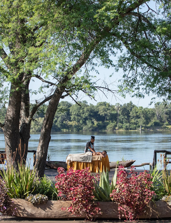 A calming massage beside the Zambezi at Mukwa River Lodge.