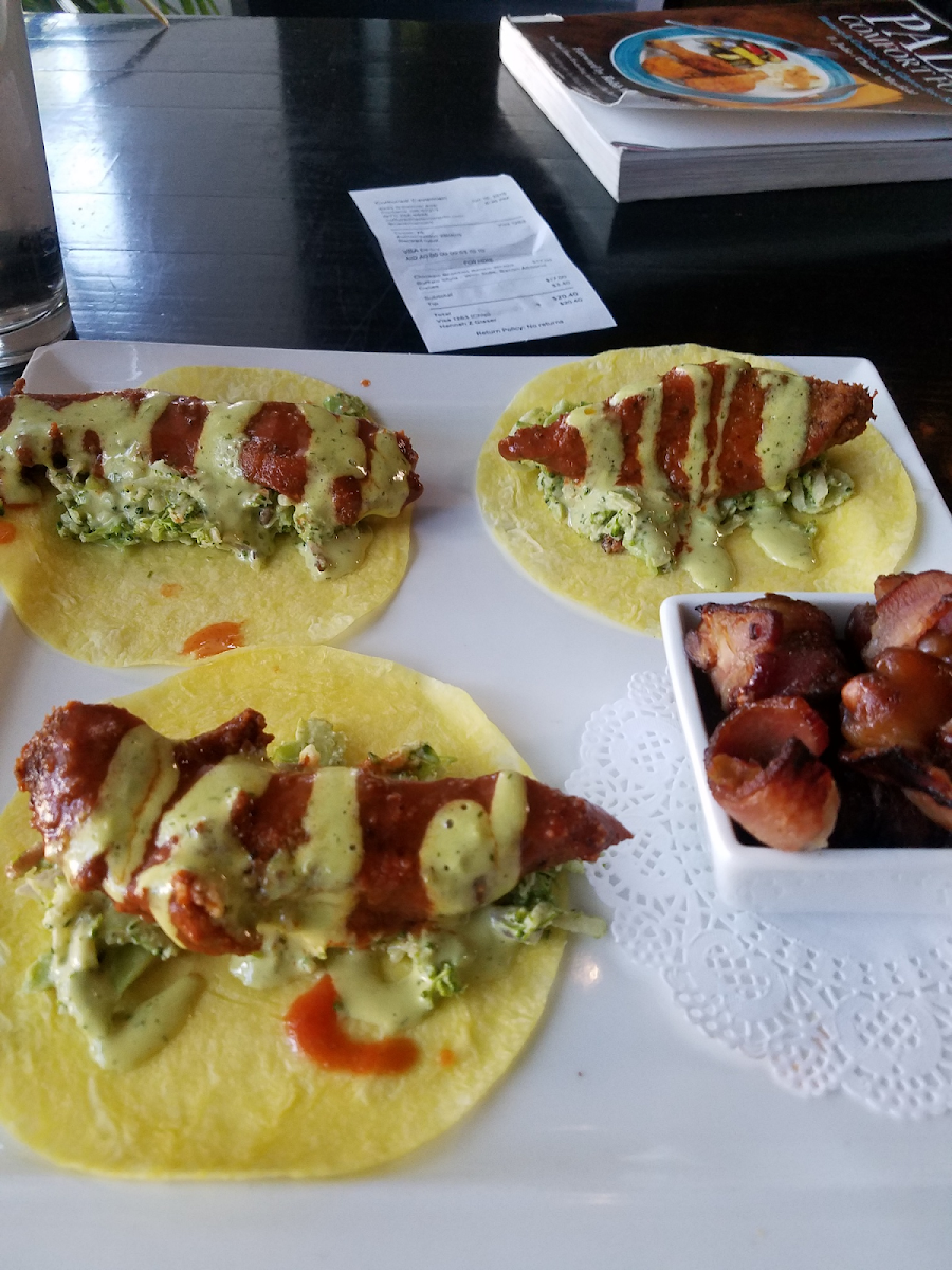Chicken ranch wraps and bacon wrapped dates!
