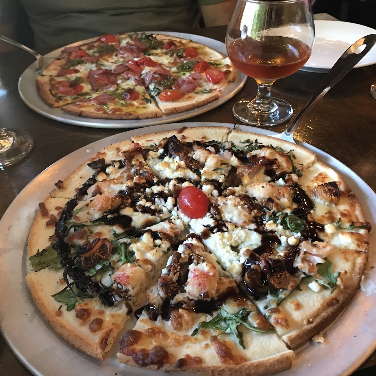 Lobster Pizza and Duck BLT Pizza