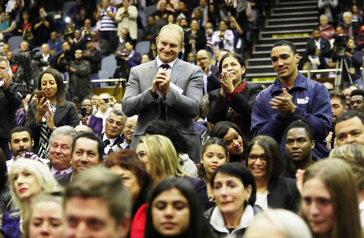 Francois Pienaar, captain of the 1995 World Cup-winning Springboks, at Chester Williams' memorial service at UWC on Wednesday.
