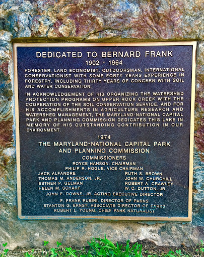 DEDICATED TO BERNARD FRANK 1902 - 1964 FORESTER, LAND ECONOMIST, OUTDOORSMAN , INTERNATIONAL CONSERVATIONIST WITH SOME FORTY YEARS EXPERIENCE IN FORESTRY, INCLUDING THIRTY YEARS OF CONCERN WITH...