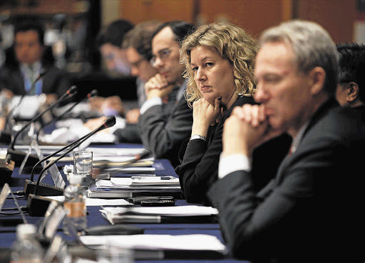 Metlife vice-president Susan Greenwell pays close attention during a meeting of G20 finance ministers and central bankers in Mexico City Picture: TOMAS BRAVO/GALLO IMAGES