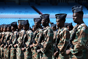 South African Defence Force (SANDF) members prepare for the inauguration of President Cyril Ramaphosa at Loftus Stadium on May 23, 2019 in Pretoria, South Africa. 