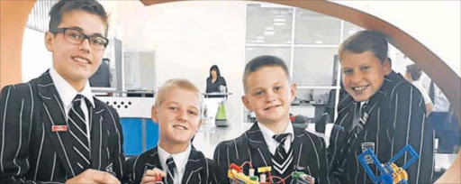 HIGH HOPES: Selborne Primary Grade 7 boys Luke Hosking, Callen Jordan, Josh Jensen and Chris Cocks, who have formed the Club for Space, Science and Robotics (CSSR) at the school, will launch a ‘rocket’ 32km into space Picture: BARBARA HOLLANDS