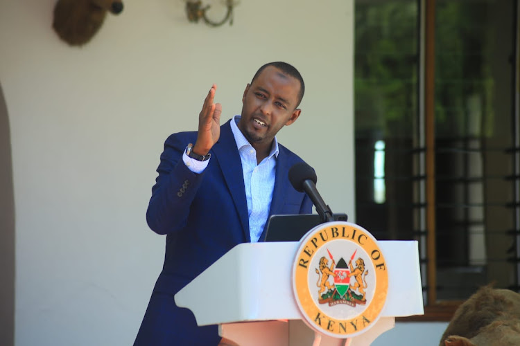 State House spokesperson Hussein Mohamed at State House Mombasa on Wednesday.