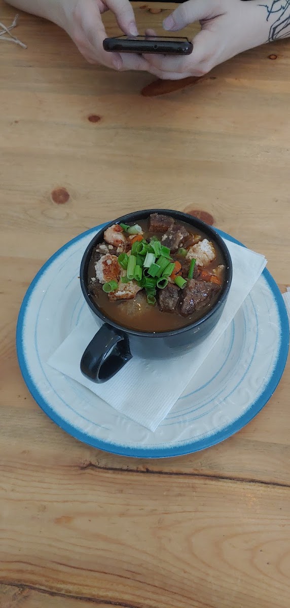 Chicken and dumplings soup, perfect for a chilly day