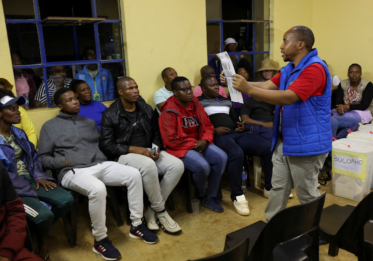 An electoral worker shows a ballot during counting after Eswatini's parliamentary elections, in Mbabane, Eswatini, September 29 2023. Picture: ESA ALEXANDER/REUTERS