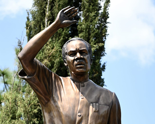 Statue of Tanzania founding father Mwalimu Julius Nyerere outside the AU Headquarters in Addis Ababa, Ethiopia.