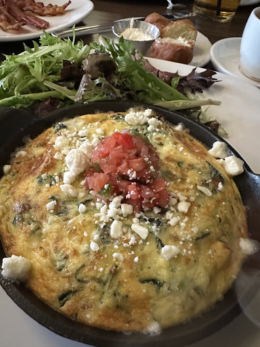 Mediterranean frittata with mixed greens (from the brunch menu)