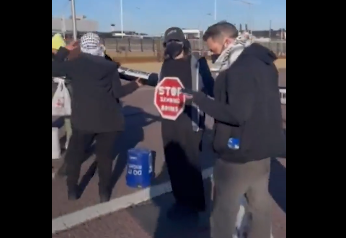 Pro-Palestine protesters caused delays and blocked roads and terminals 1-3 at O'Hare International Airport and the Golden Bridge in Chicago on April 15, 2024.