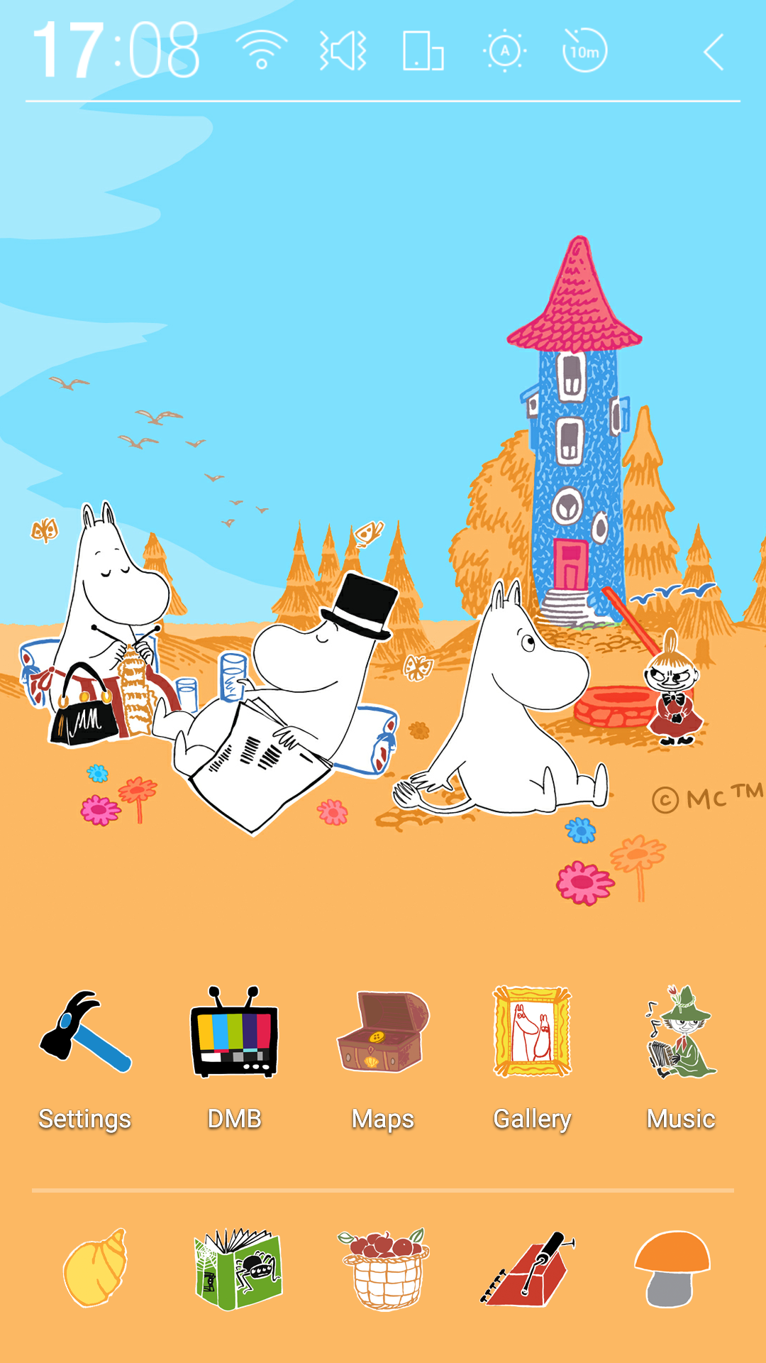 Android application Moomin Daily Life Atom Theme screenshort