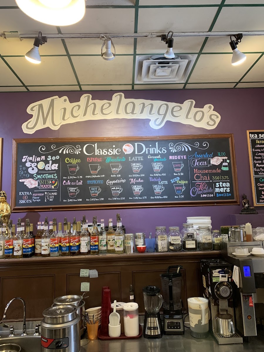 Michelangelo's Coffee House gluten-free menu