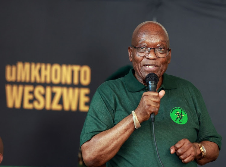 Former president Jacob Zuma speaks at a rally in Soweto. Picture: VELI NHLAPO