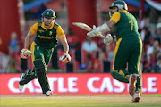 Rilee Rossouw and Hashim Amla of the Proteas during the 5th Momentum ODI between South Africa and West Indies at SuperSport Park. Pivture Crdit: Gallo Images