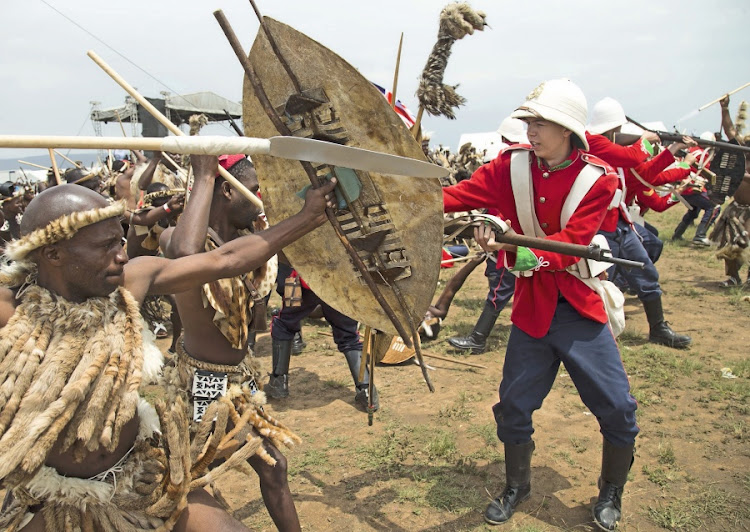History lesson: A re-enactment of the Battle of Isandlwana, where politics are decided on the ground. Picture: Rogan Ward