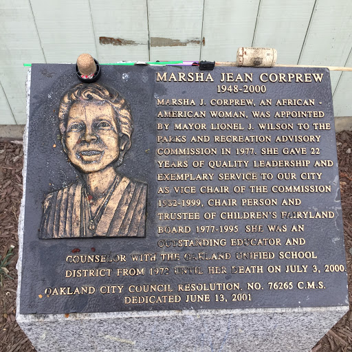 MARSHA JEAN CORPREW  1948-2000  MARSHA J. CORPREW, AN AFRICAN -  AMERICAN WOMAN, WAS APPOINTED  BY MAYOR LIONEL J. WILSON TO THE  PARKS AND RECREATION ADVISORY  COMMISSION IN 1977. SHE GAVE 22 ...