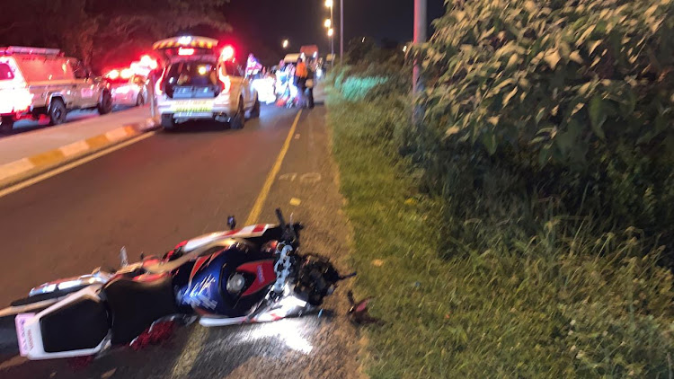 A biker is in a critical condition after a crash near Zimbali, north of Durban, on Saturday night.