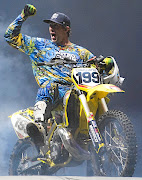 Stuntman and Nitro Circus founder Travis Pastrana thrills  the crowds in Hamburg with his high-flying motorcycle tricks.