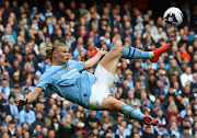 Manchester City's Erling Haaland in action in their Premier League win against Wolverhampton Wanderers at Etihad Stadium in Manchester on Saturday.