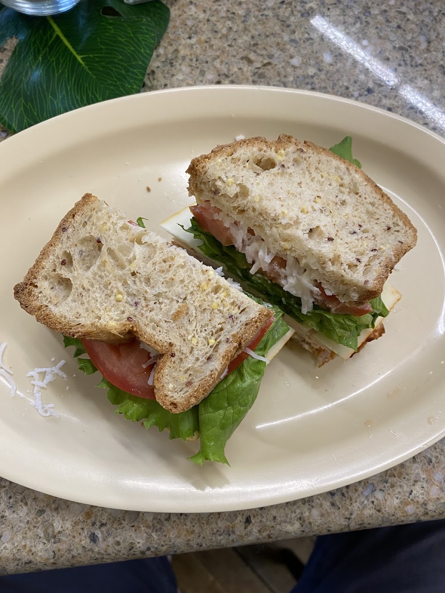 Coconut turkey sandwich