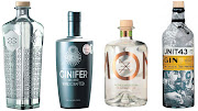 From left: Geometric Gin (winner), Ginifer Joburg Dry Gin, Monks Mysterium and Unit 43 Gin.